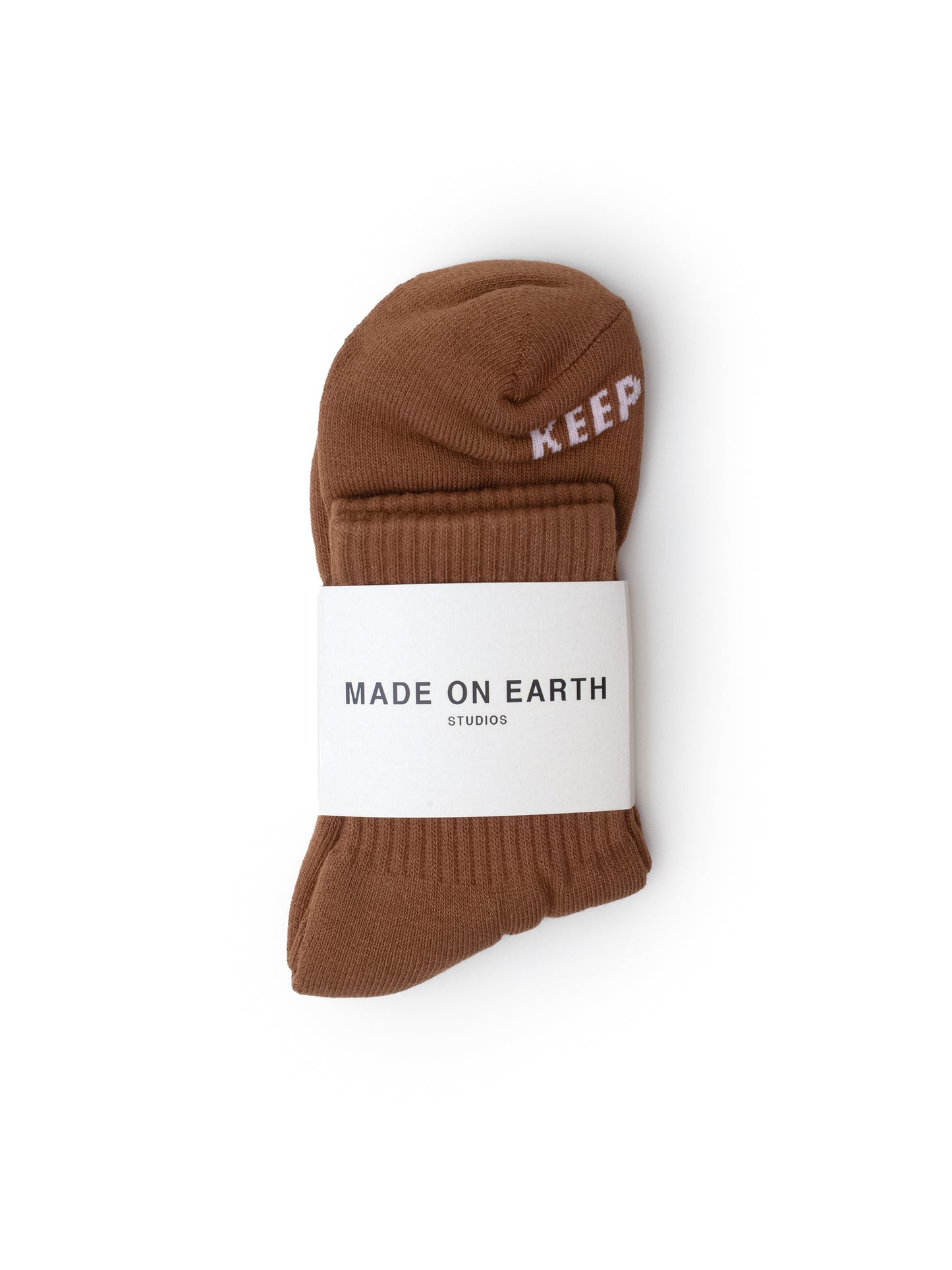 Quarter Crew Socks - Brown/Pink