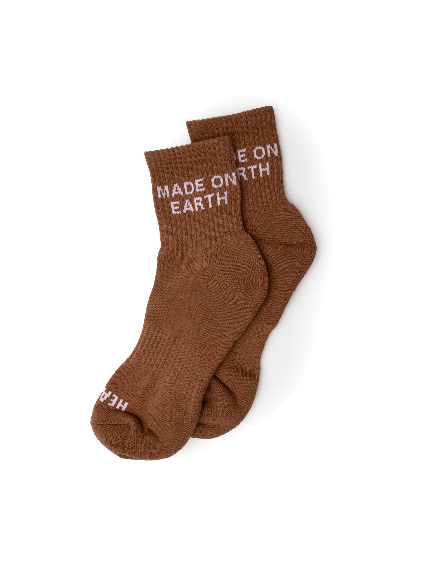 Quarter Crew Socks - Brown/Pink